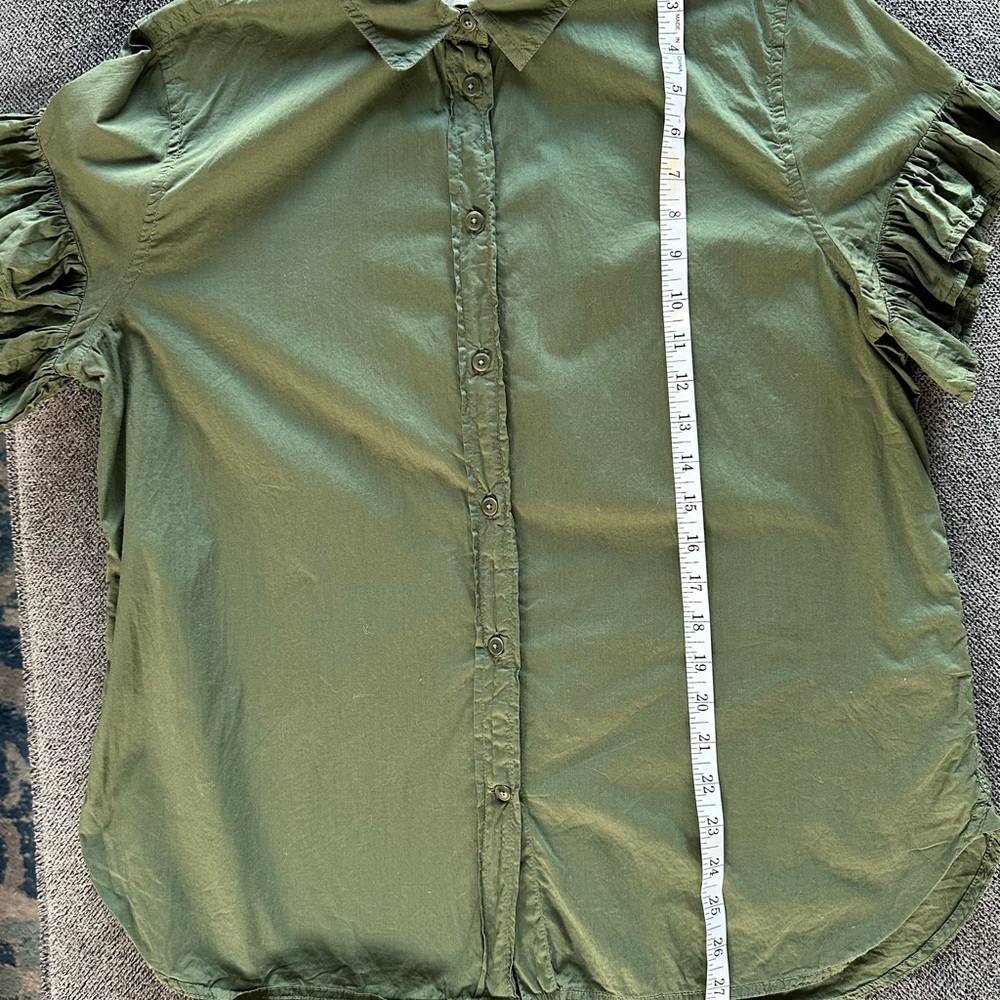 Green Button-Up Blouse